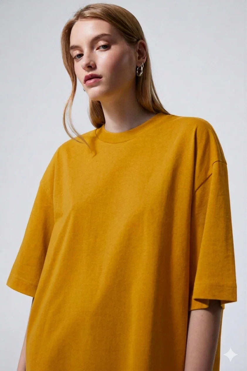Basic Oversized Tee - Musturd