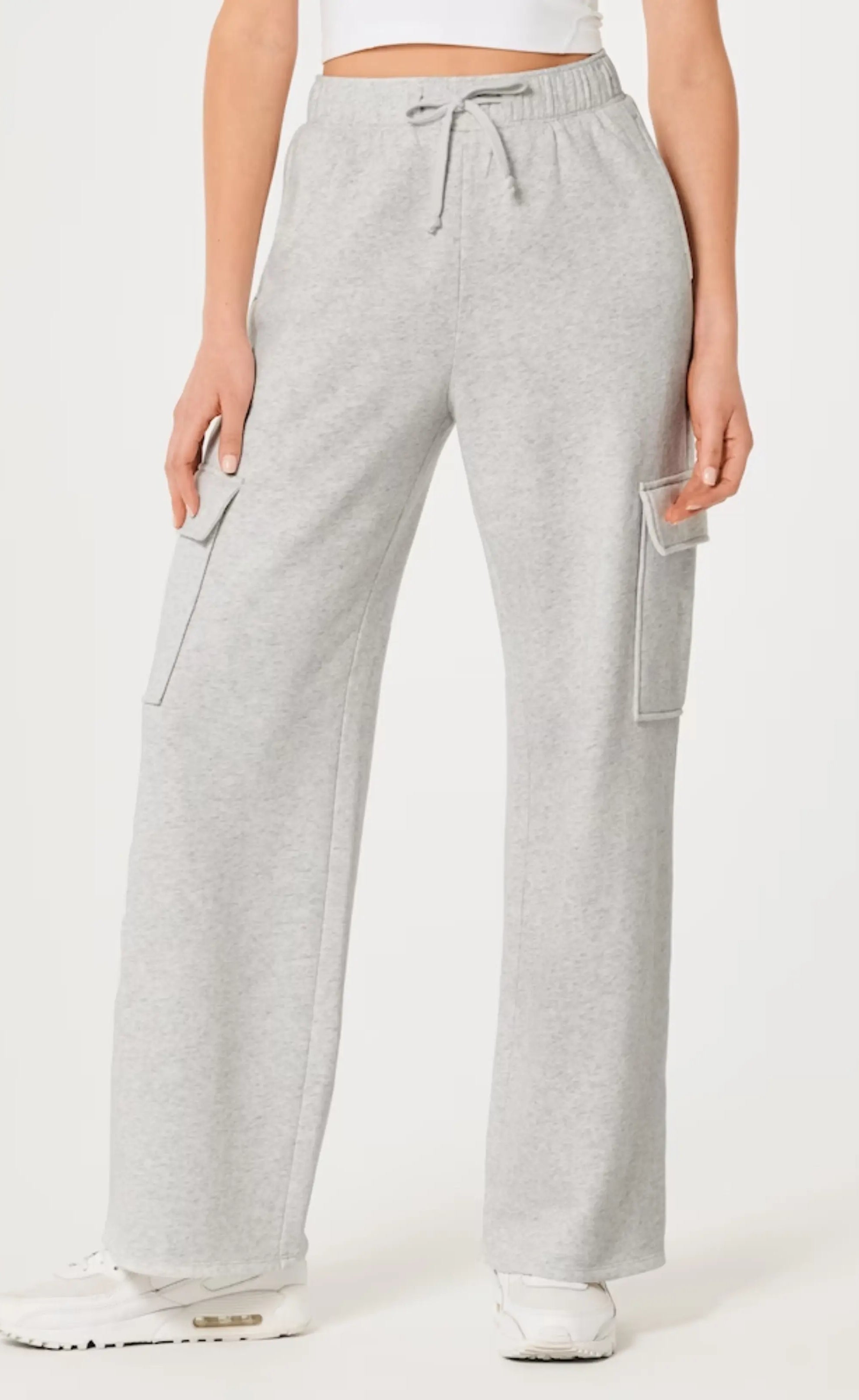 ZARA GREY HIGH WAISTED CARGO SWEATPANT