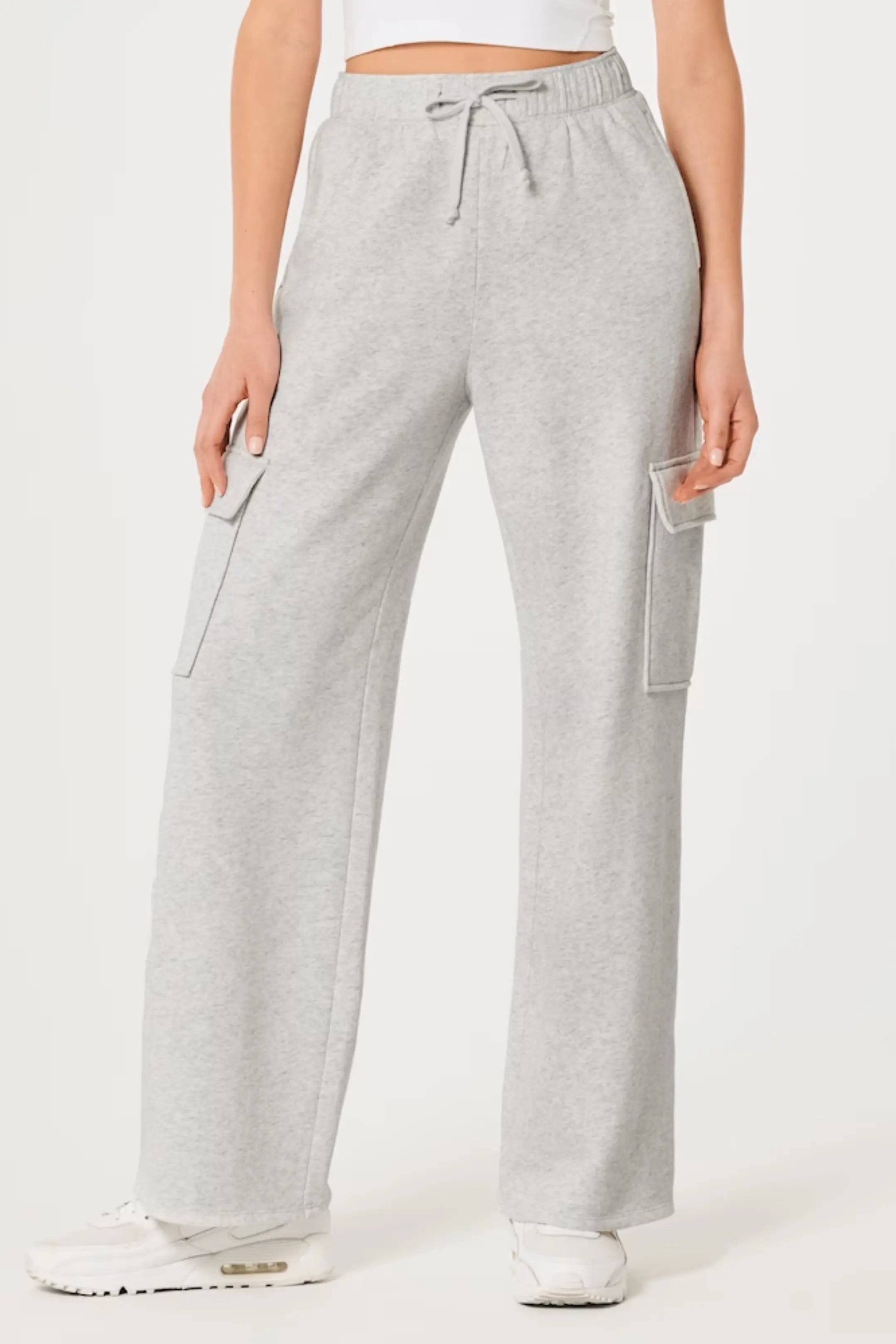 ZARA GREY HIGH WAISTED CARGO SWEATPANT