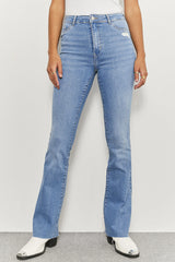 TW Frayed Hem High-Waisted Flared Jeans