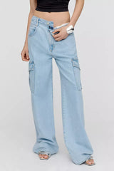 HM High-Rise Wide-Leg Cargo Jeans