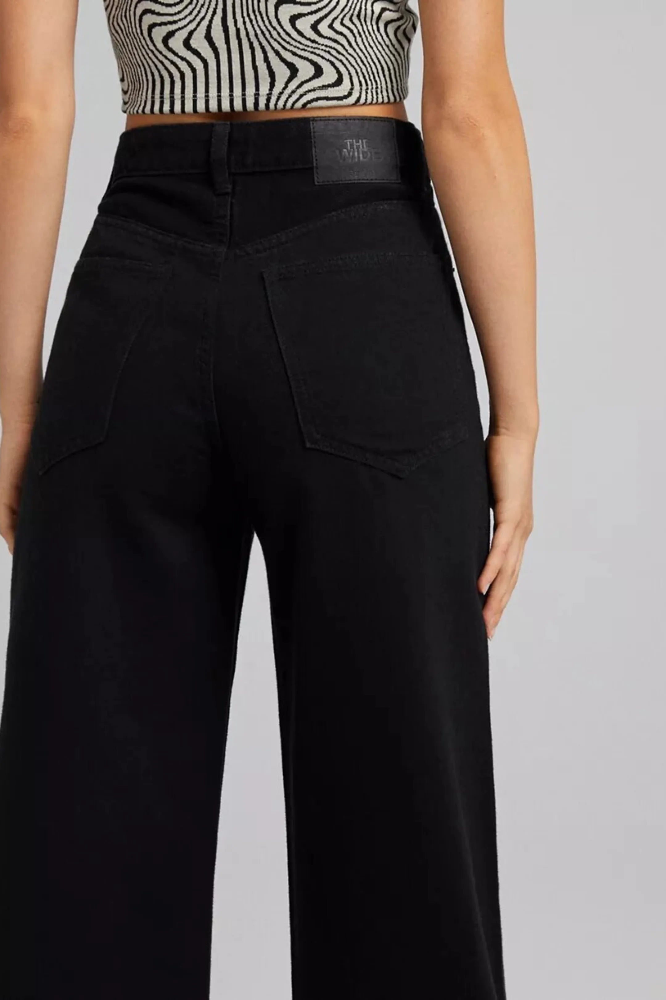 Bershka 90s super wide leg jeans in black