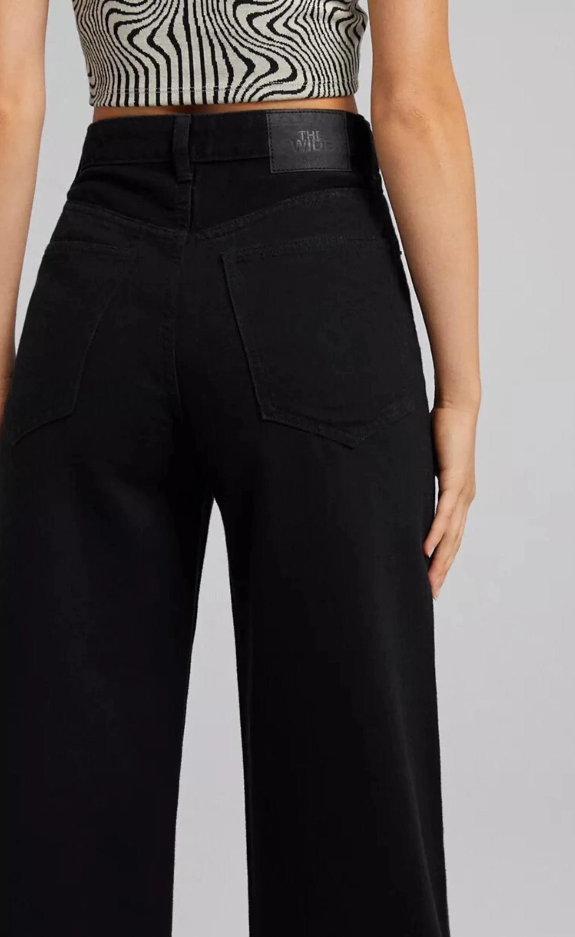 Bershka 90s super wide leg jeans in black