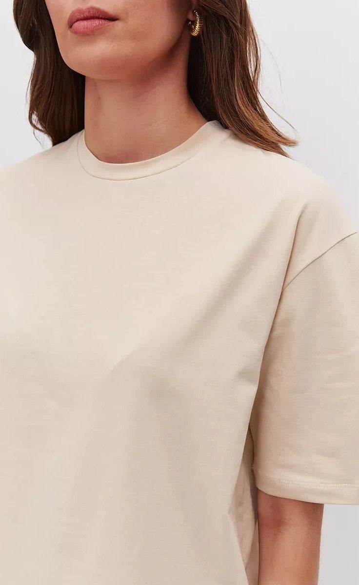 Basic Oversized Tee - Beige