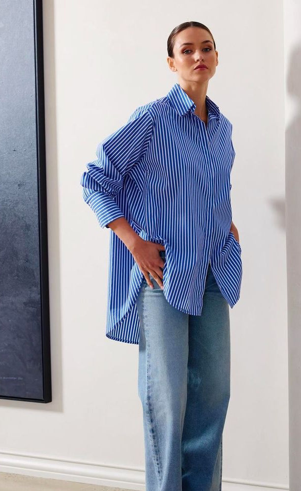 D600 Essential Stripe Oversized Shirt