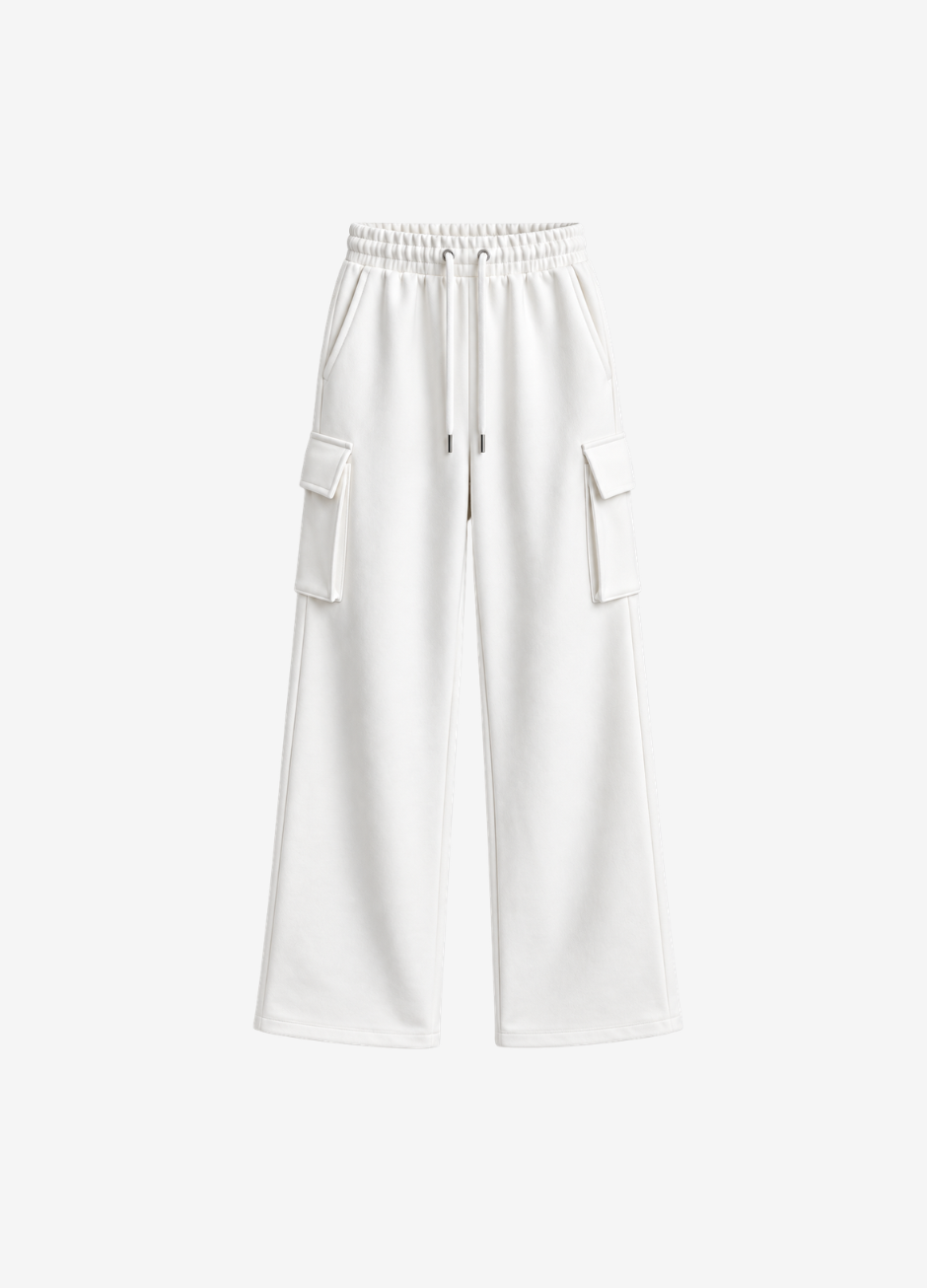 D600 Cargo Sweatpant - White