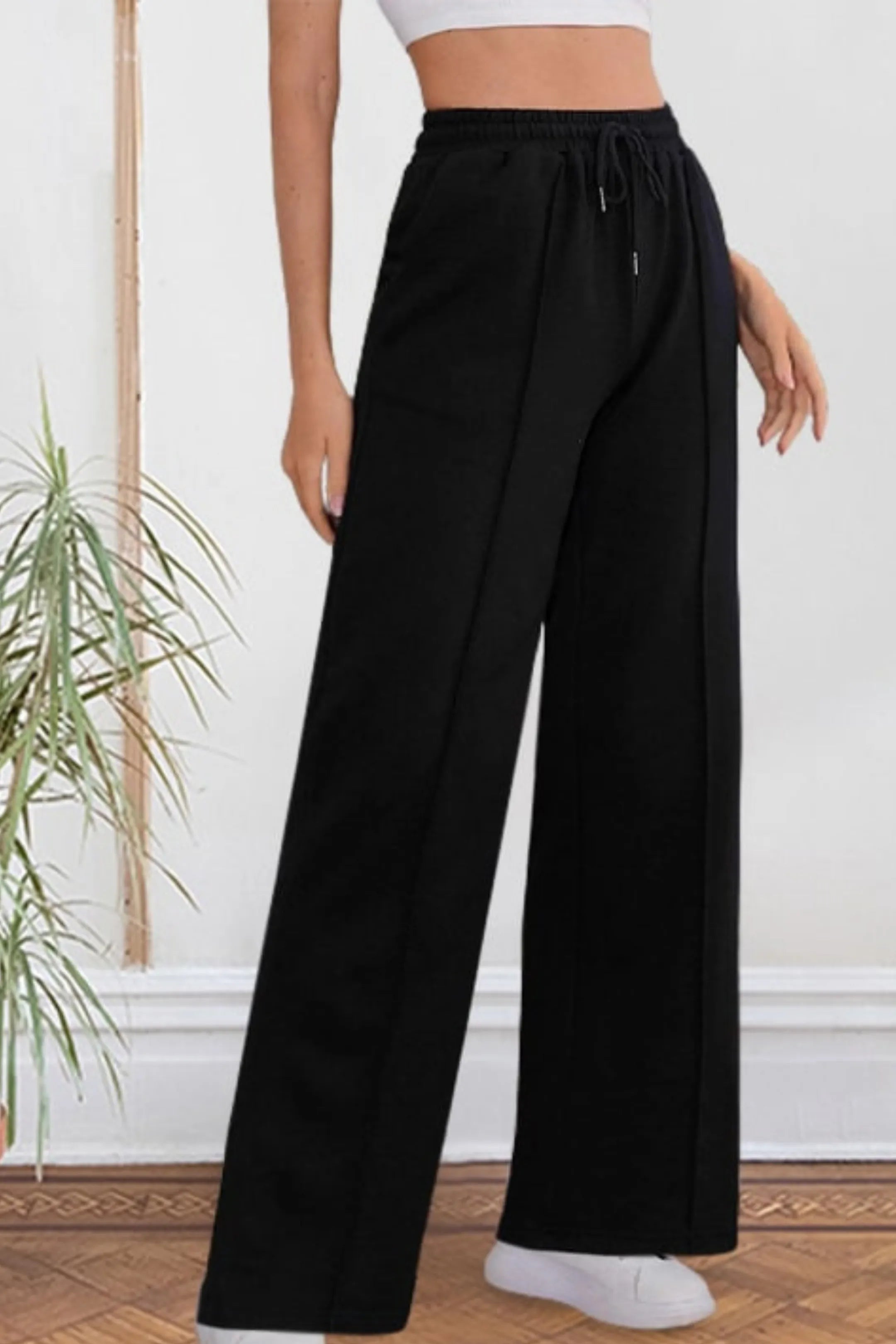 Wide Leg Sweatpants With Line