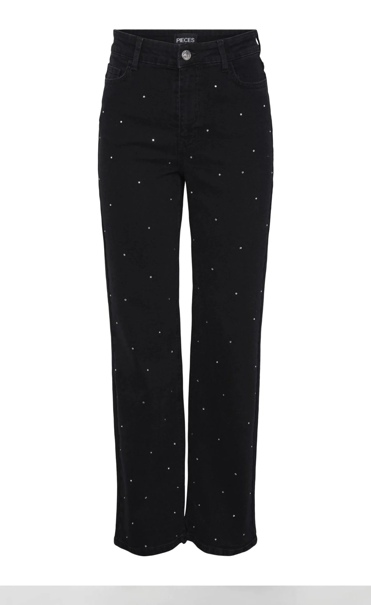 Embellished Wide-Leg High Waisted Jeans