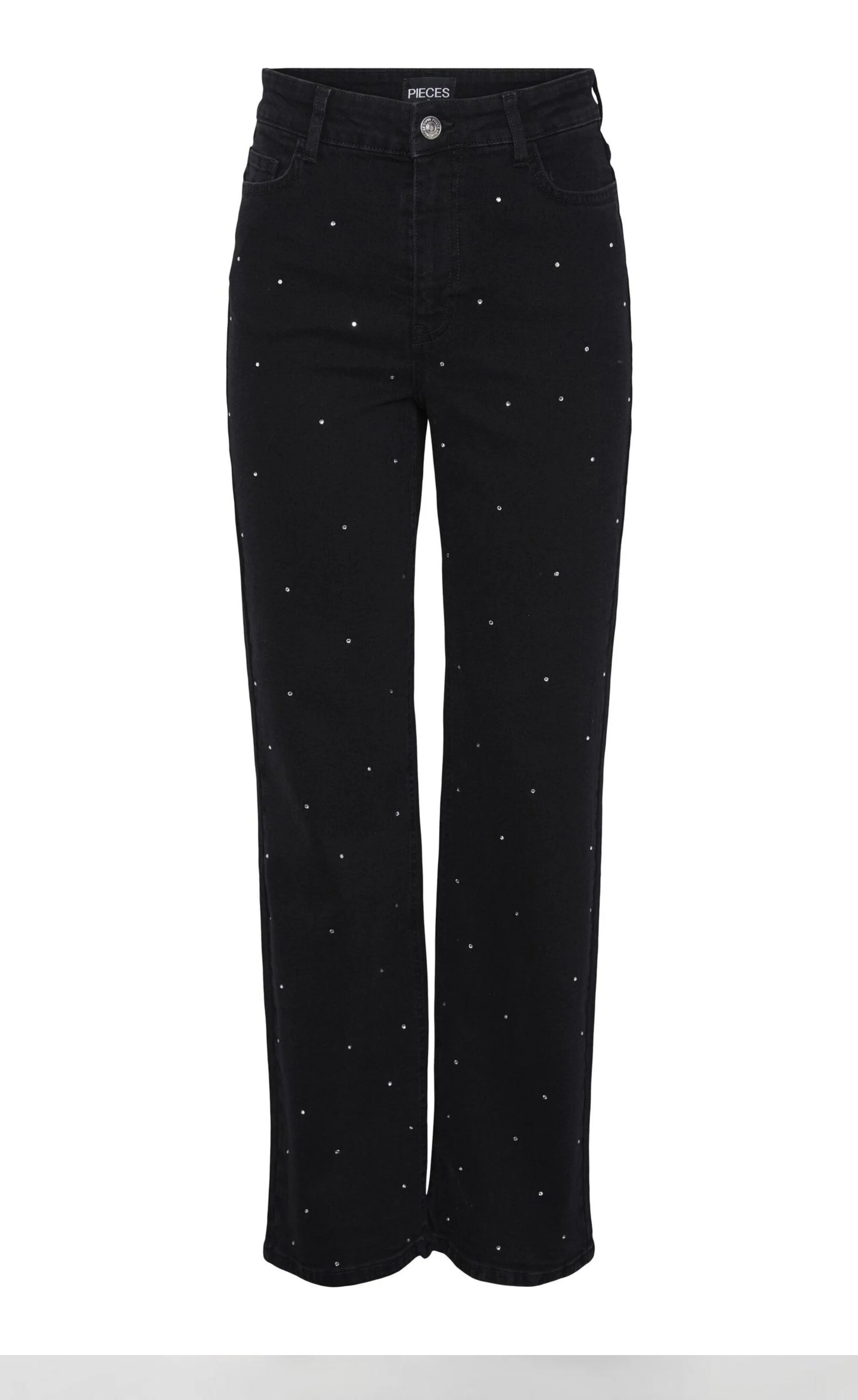 Embellished Wide-Leg High Waisted Jeans