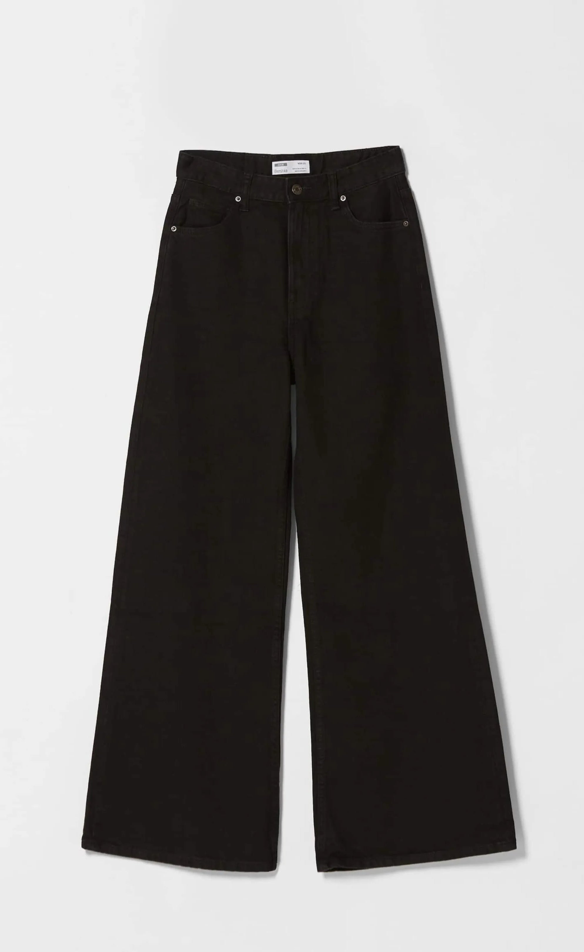 ZARA Pure Black Wide-Leg Jeans