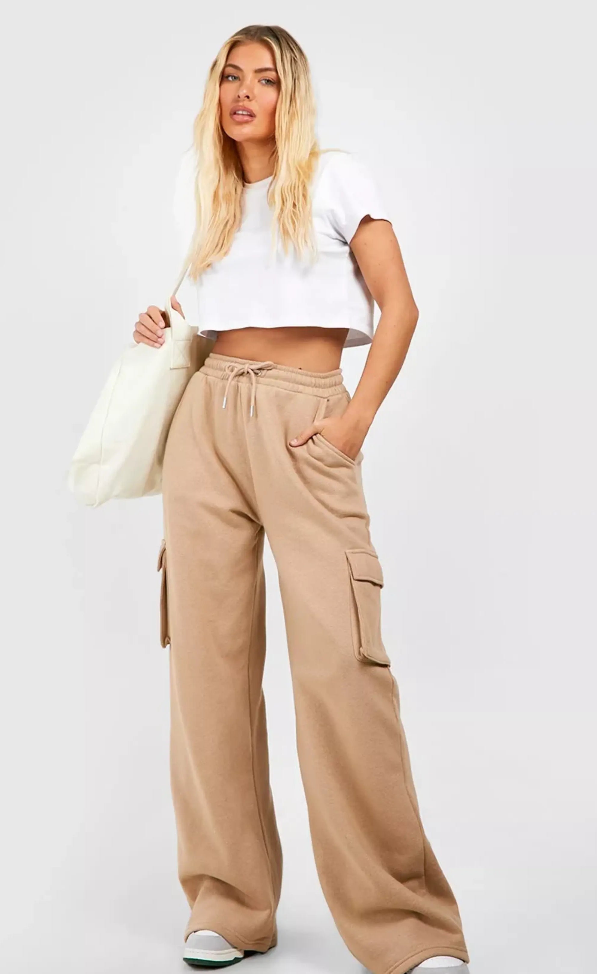 ZARA LIGHT WEIGHT HIGH WAISTED CARGO SWEATPANT