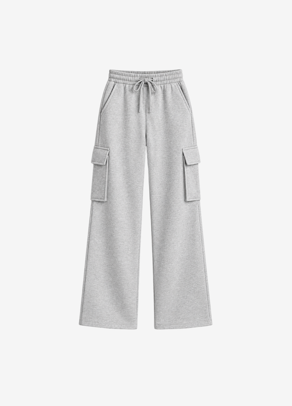 PULL&BEAR HIGH WAISTED CARGO SWEATPANT