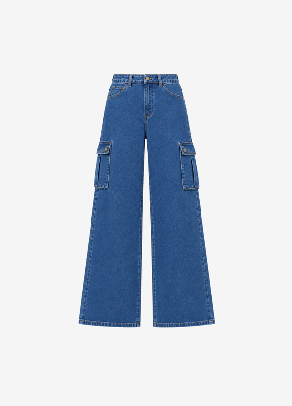 WIDE LEG CARGO JEANS