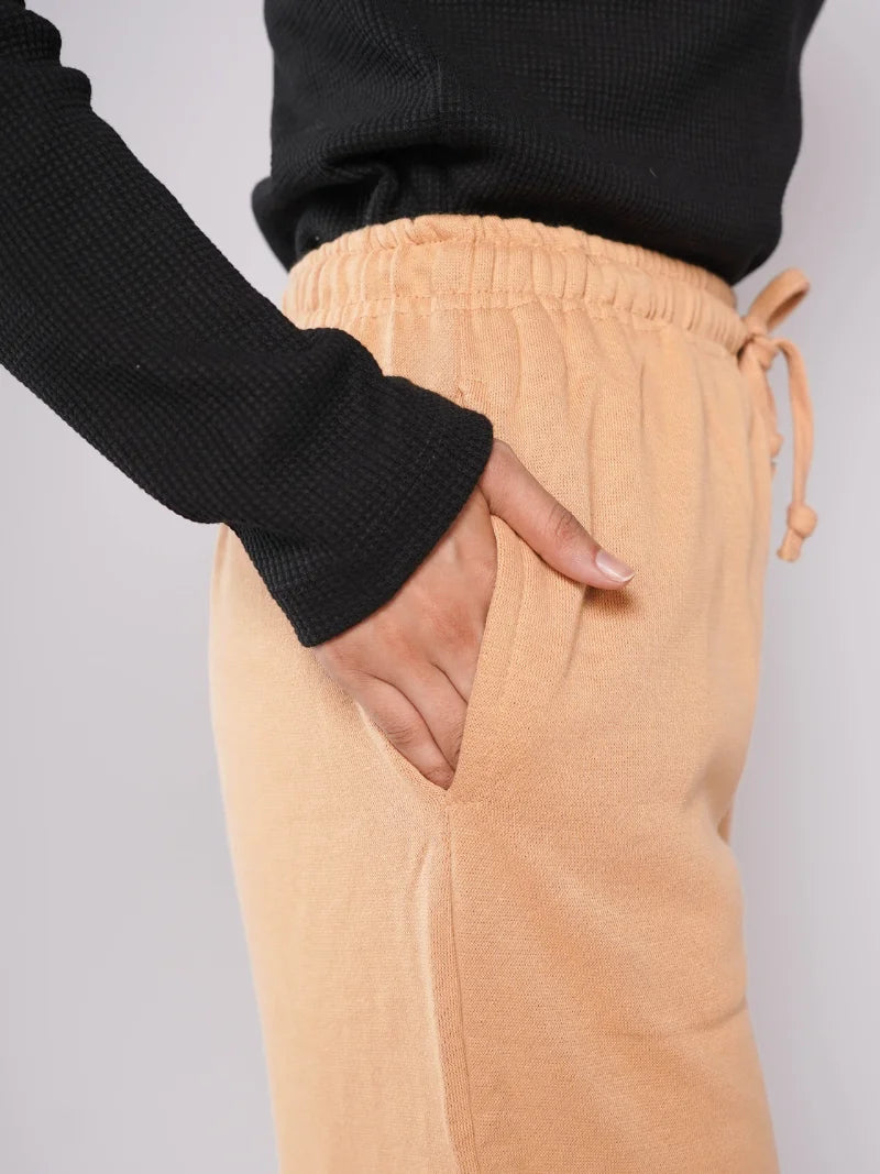 D600 - Light Brown Wide Leg Cargo Trousers