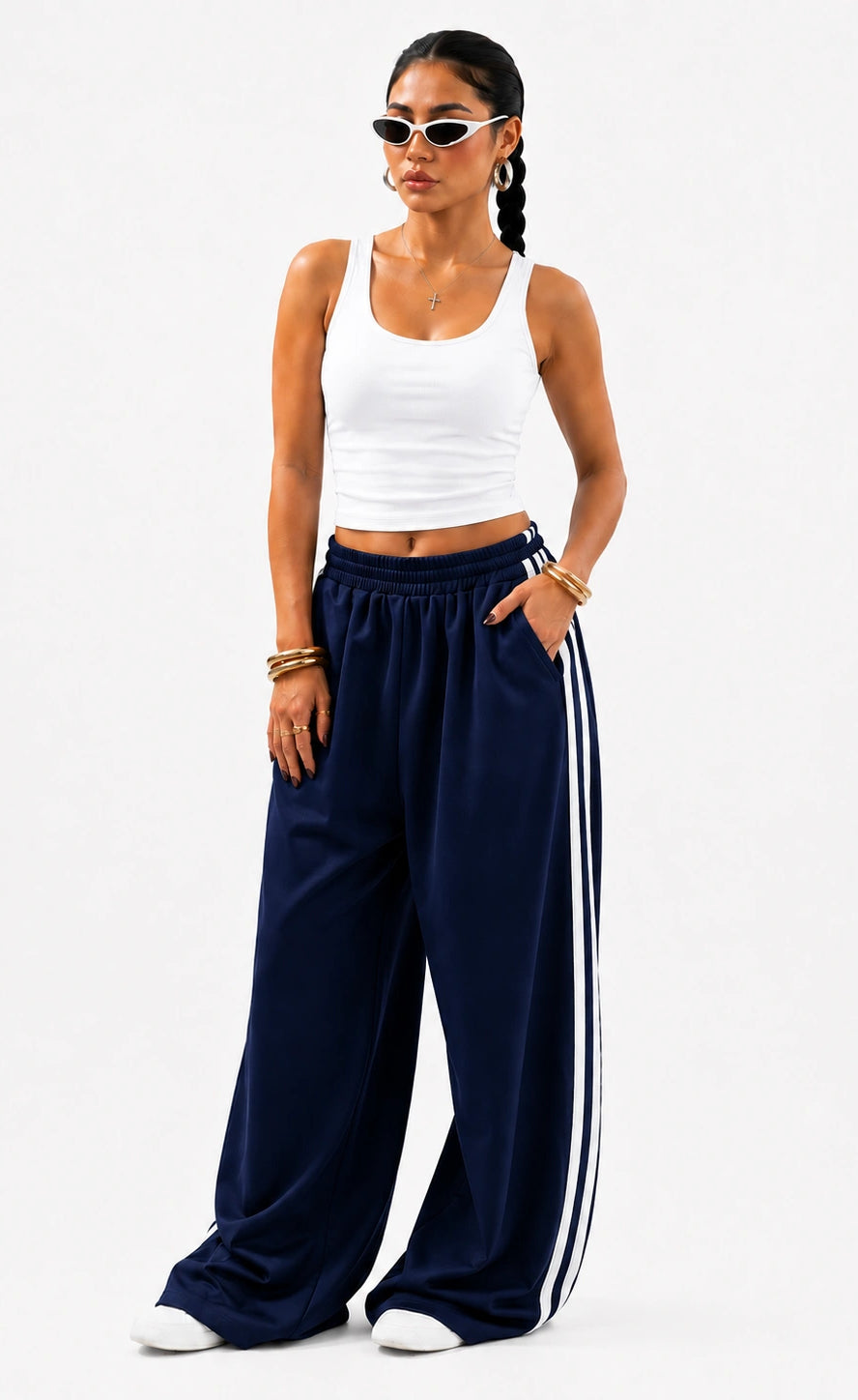 Essential Stripe Trouser | Blue