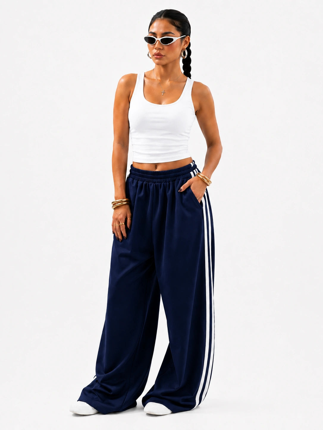 Essential Stripe Trouser | Blue