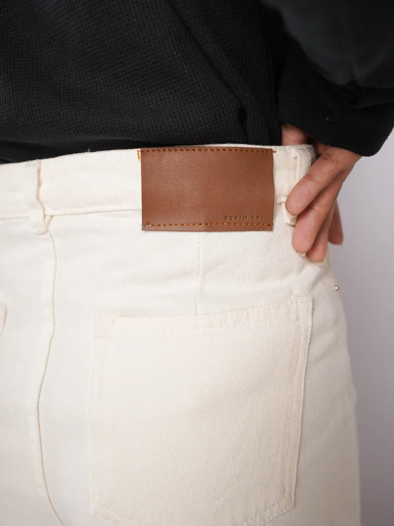 Zara Wide Leg Cargo Jeans - White