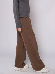 D600 - Brown High Waist Wide Leg Jeans