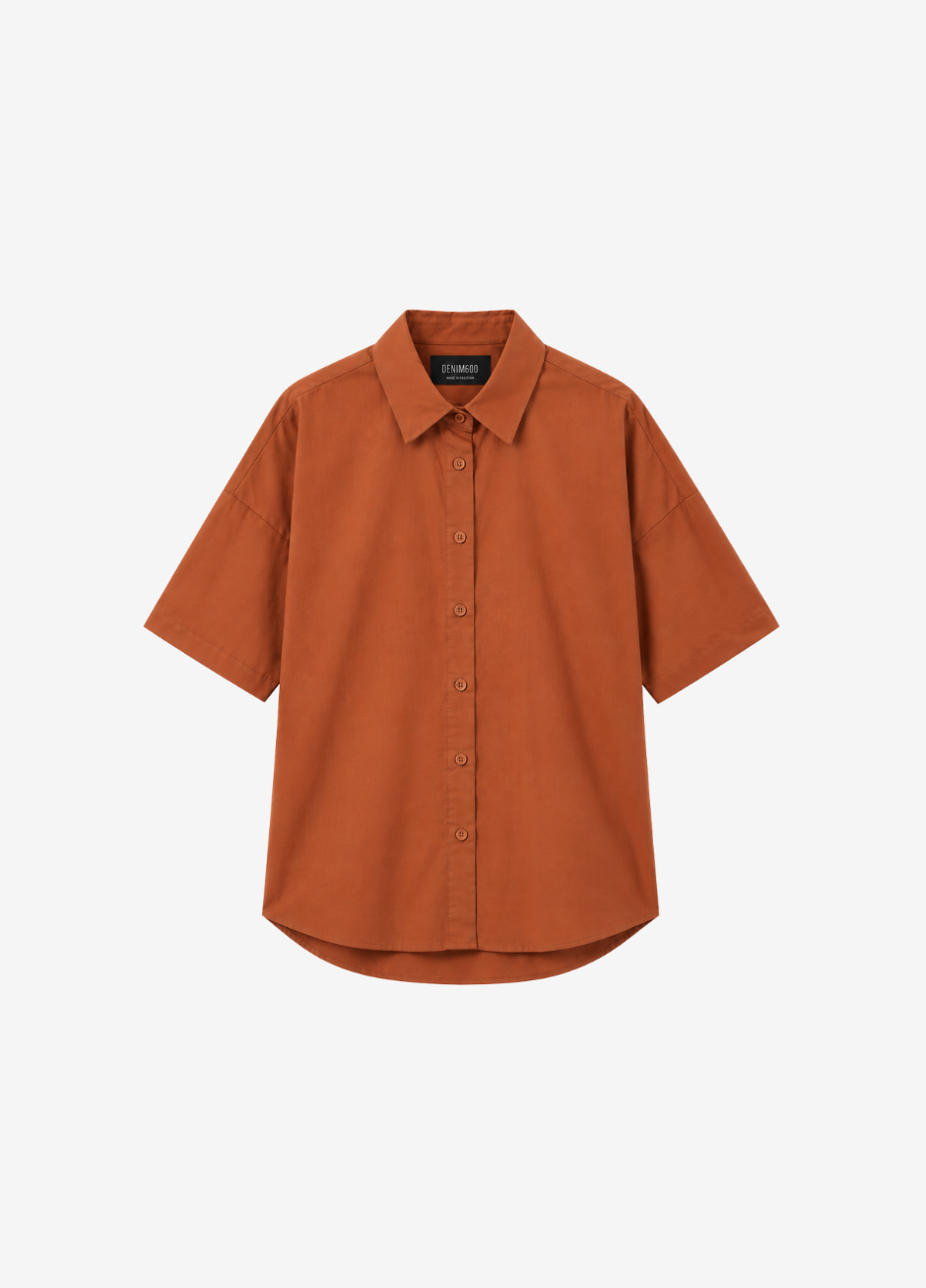 Oversized Button Down Shirt - Mustard