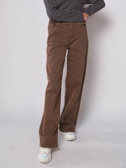 D600 - Brown High Waist Wide Leg Jeans