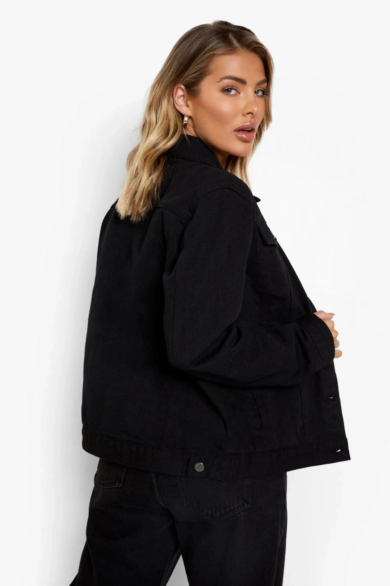 D600 Pure Black Denim Jacket