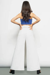 High-Waisted White Wide-Leg Jeans