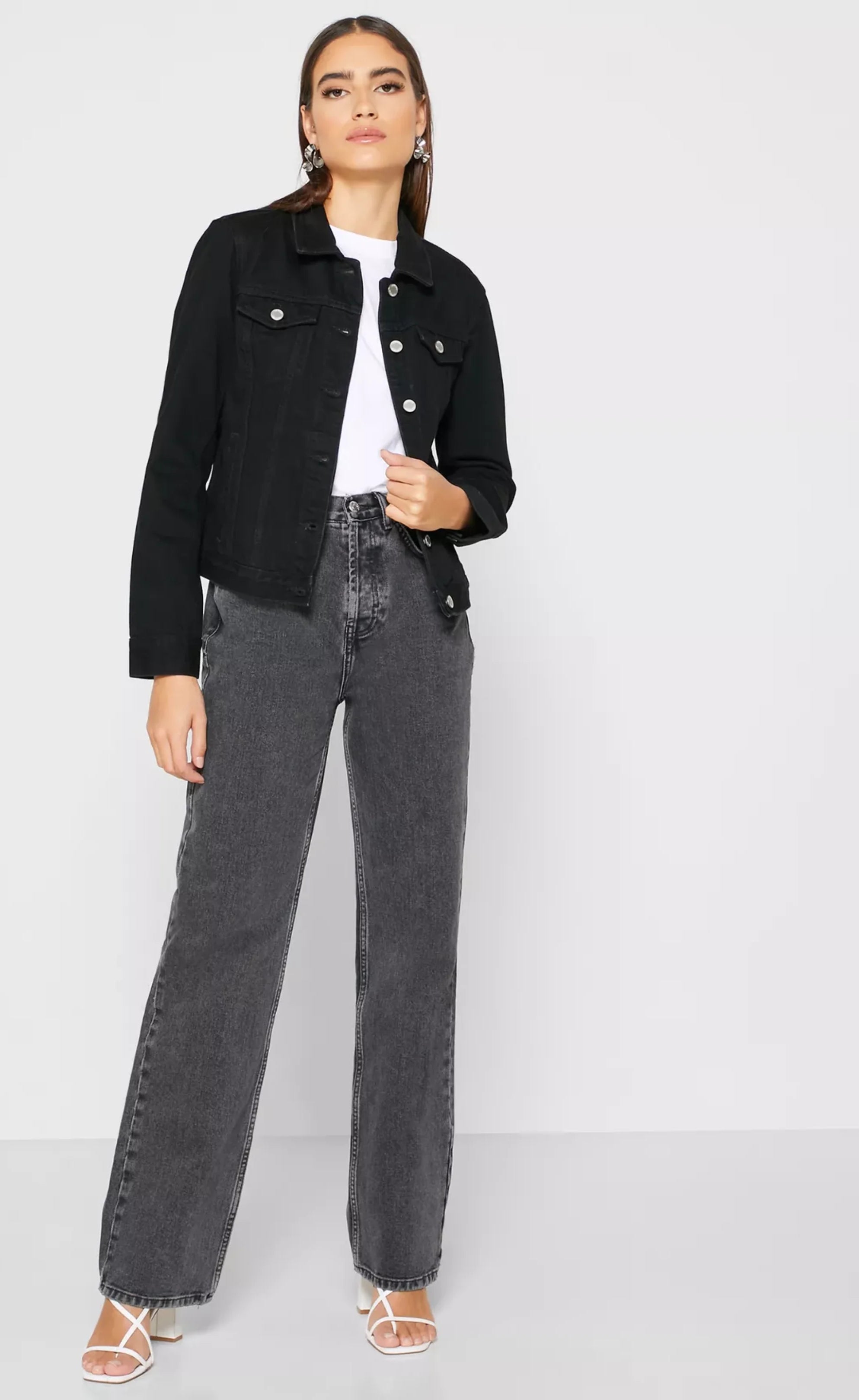 D600 PURE BLACK DENIM JACKET