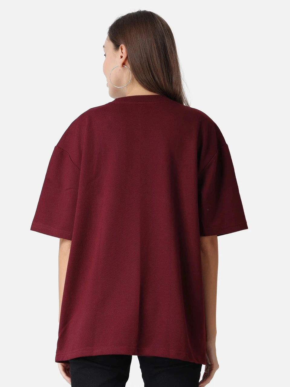 Basic Oversized Tee - Maroon