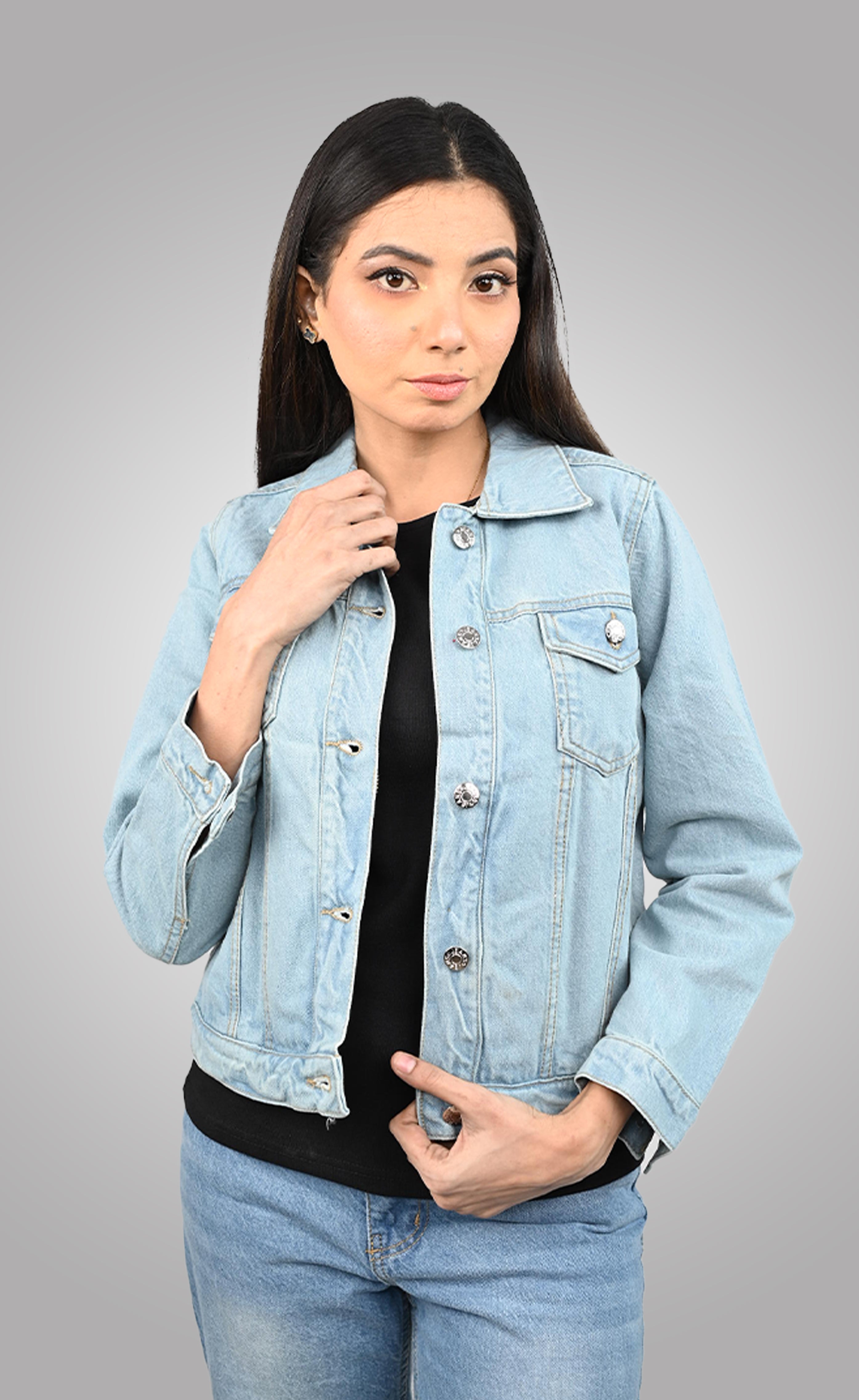 D600 Classic Women's Denim Jacket | Light Blue