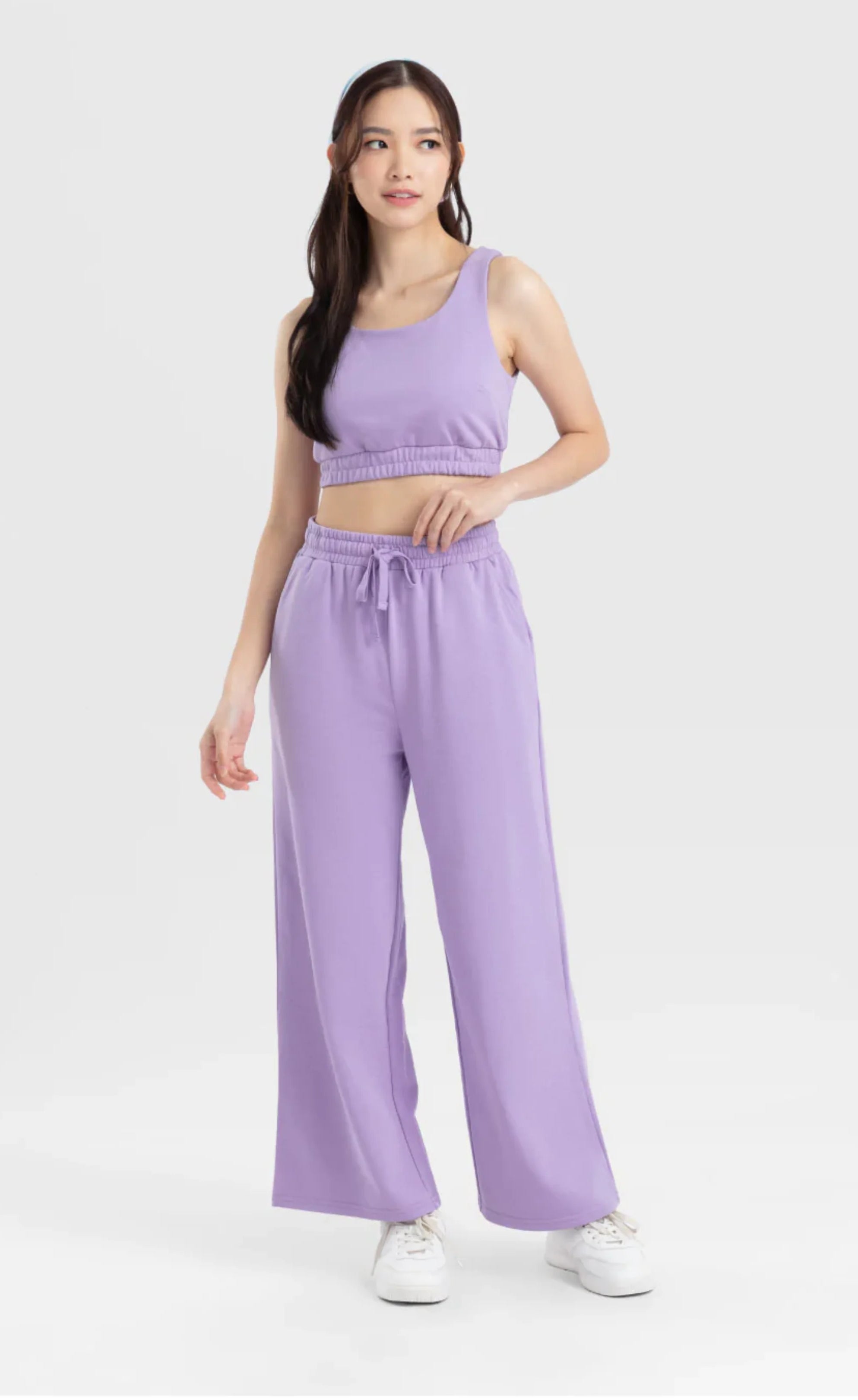 Lilac Wide Leg High-Waist Trousers