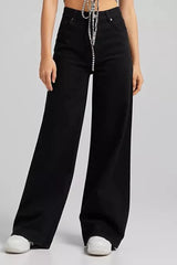 Bershka 90s super wide leg jeans in black