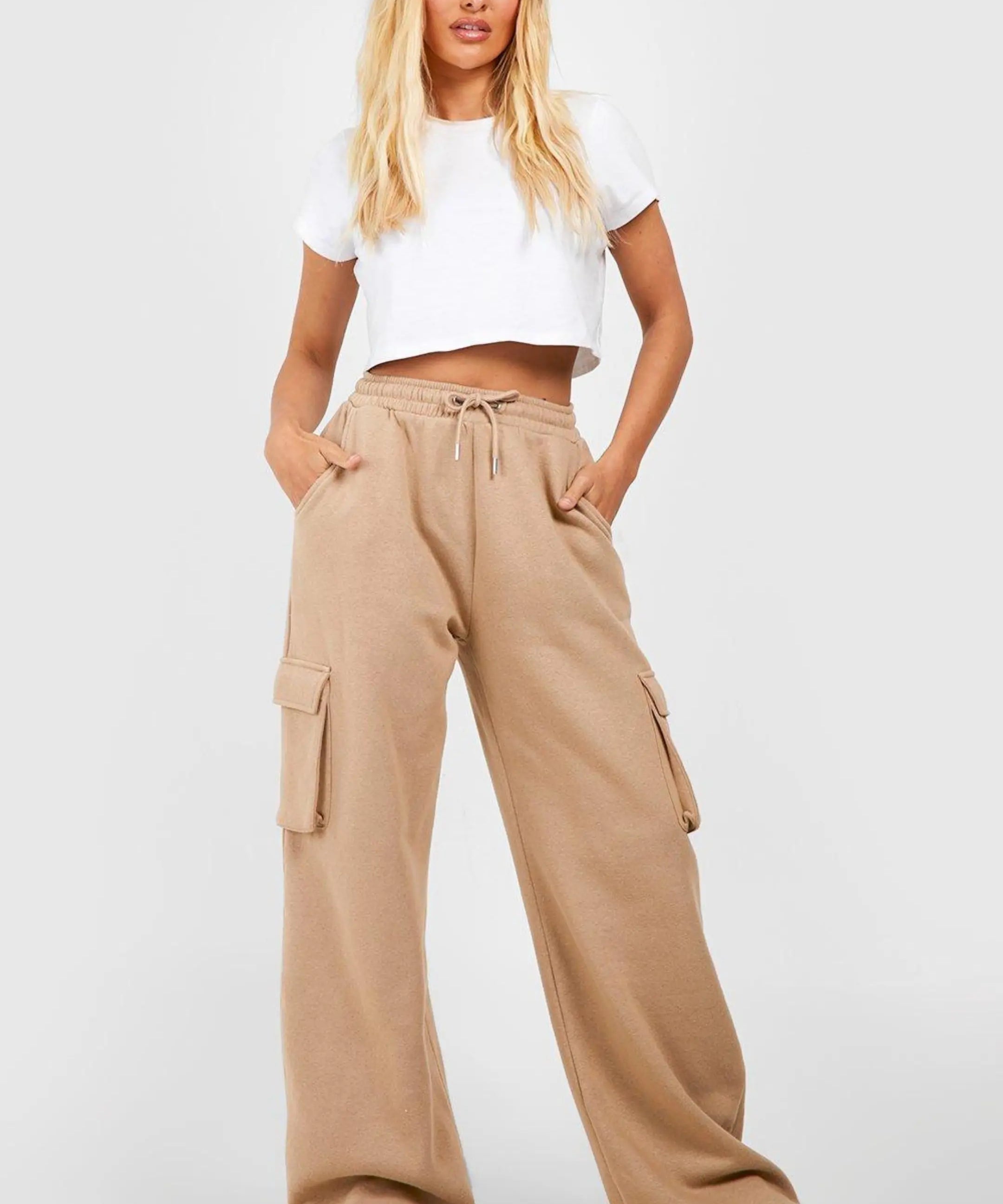 ZARA LIGHT WEIGHT HIGH WAISTED CARGO SWEATPANT