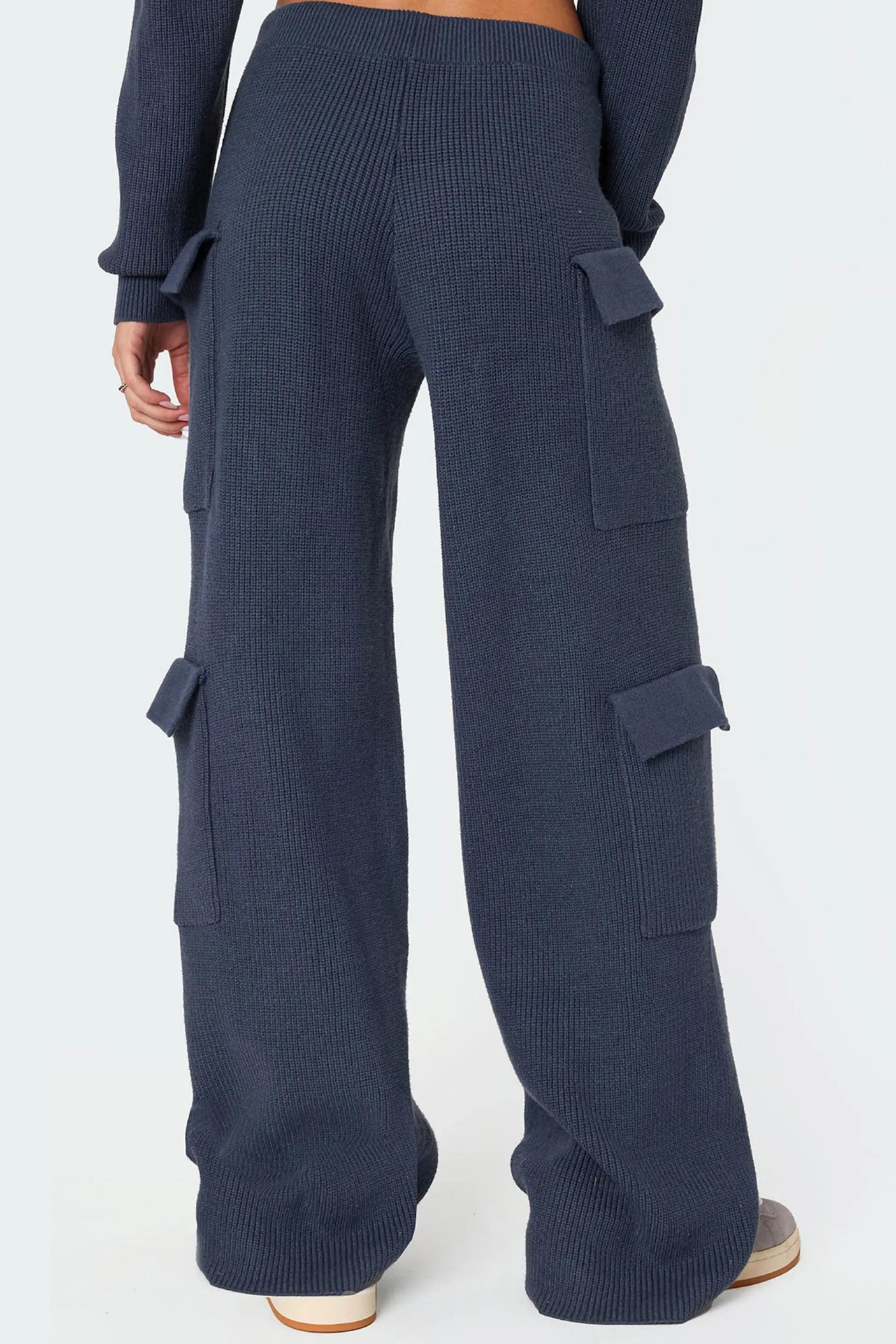 D600 DOUBLE POCKET WIDE LEG CARGO TROUSER - NAVY BLUE