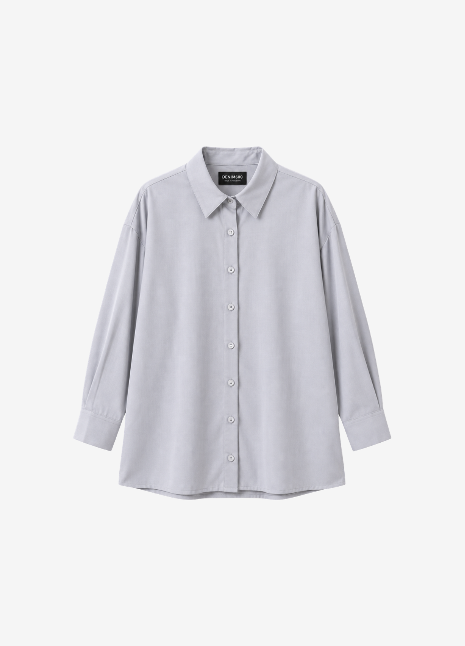 D600 Oversized Essentials Shirt – Light Grey