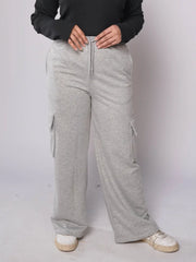 D600 - Grey Wide Leg Cargo Trousers