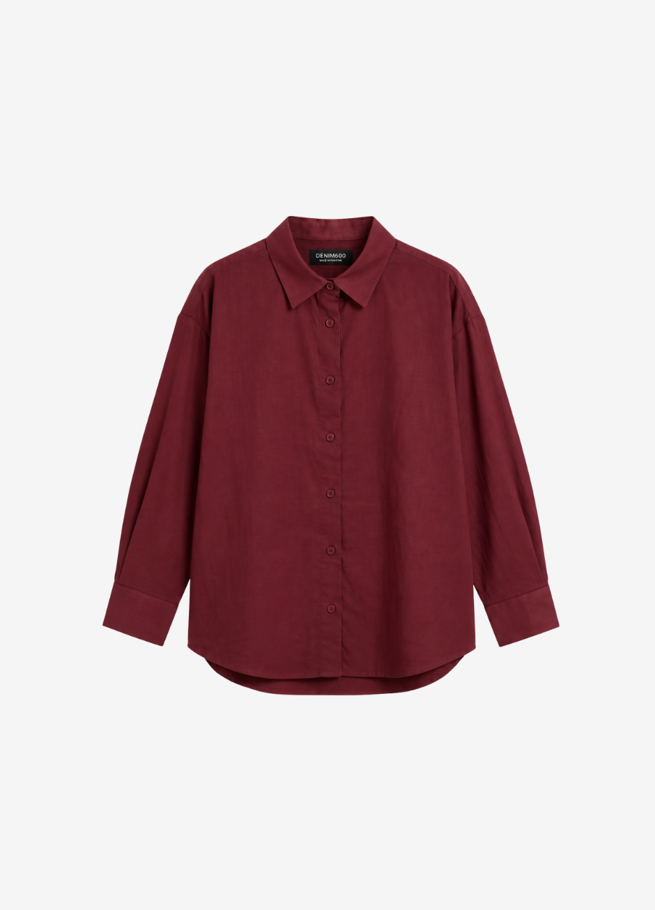 D600 Oversized Essentials Shirt | Maroon
