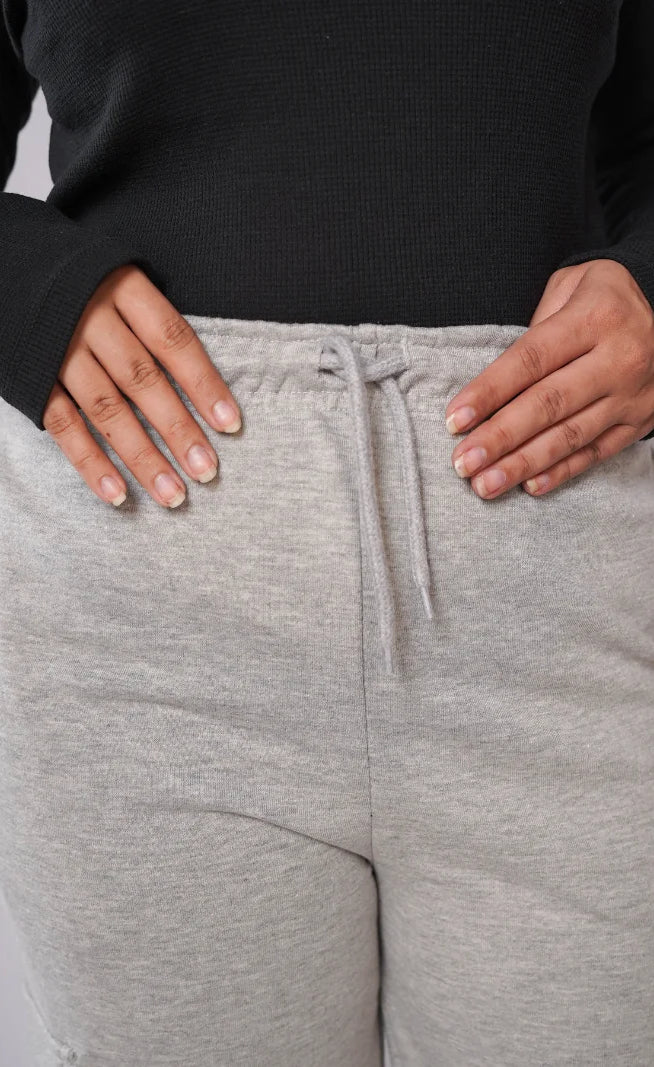 D600 - Grey Wide Leg Cargo Trousers