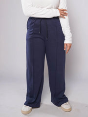 D600 - Navy Blue Wide Leg Trousers