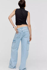 HM High-Rise Wide-Leg Cargo Jeans