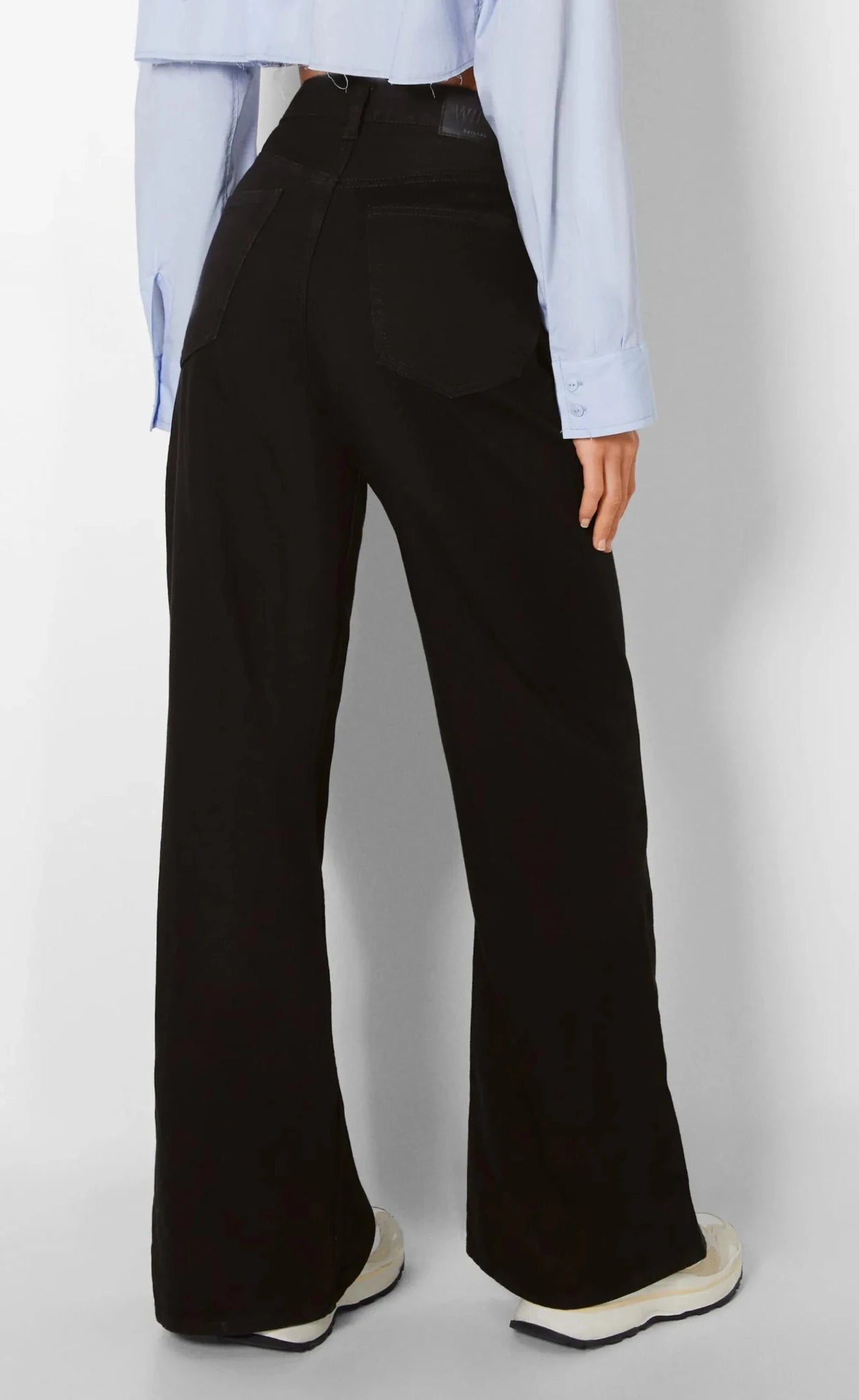 ZARA Pure Black Wide-Leg Jeans