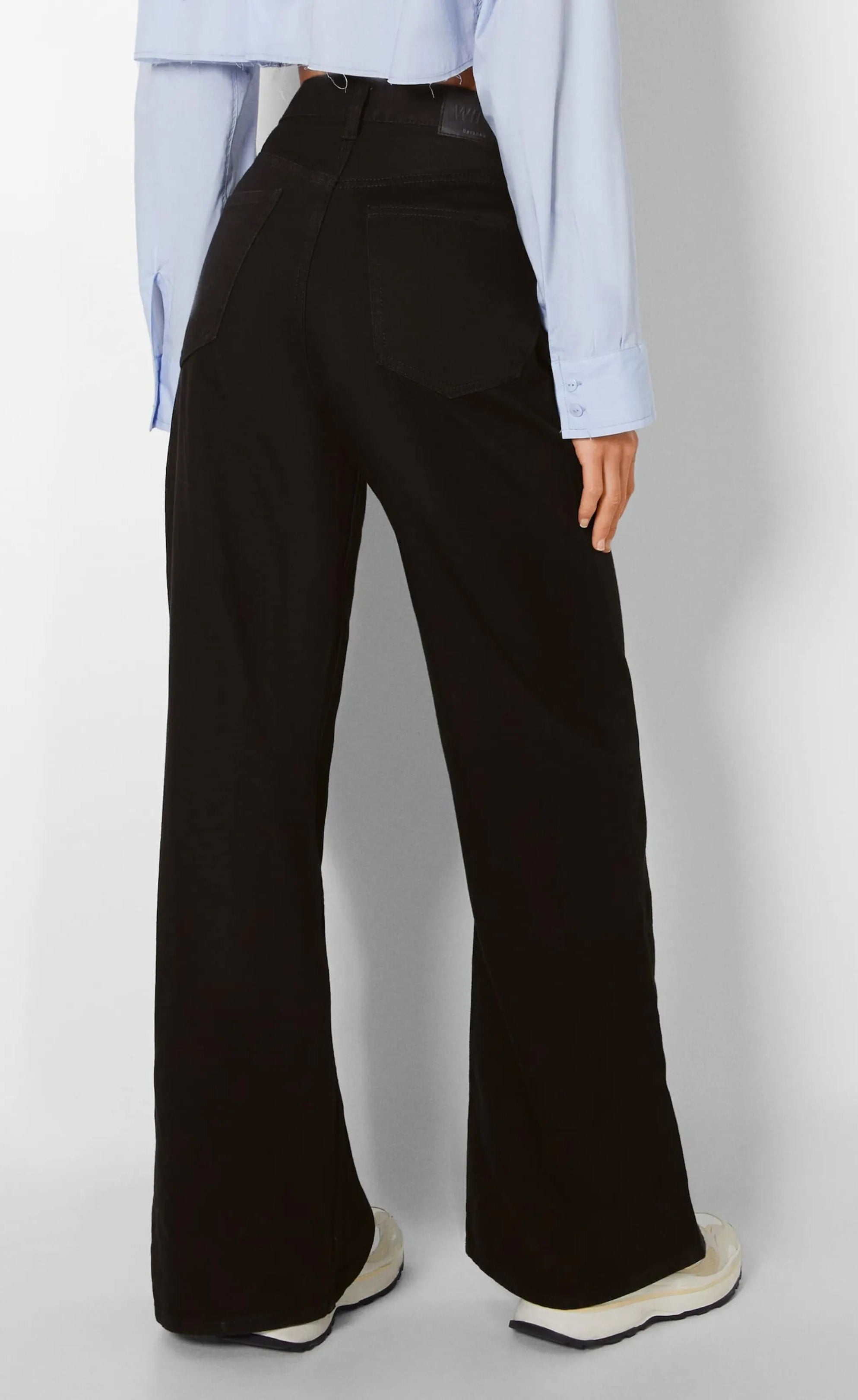 ZARA Pure Black Wide-Leg Jeans