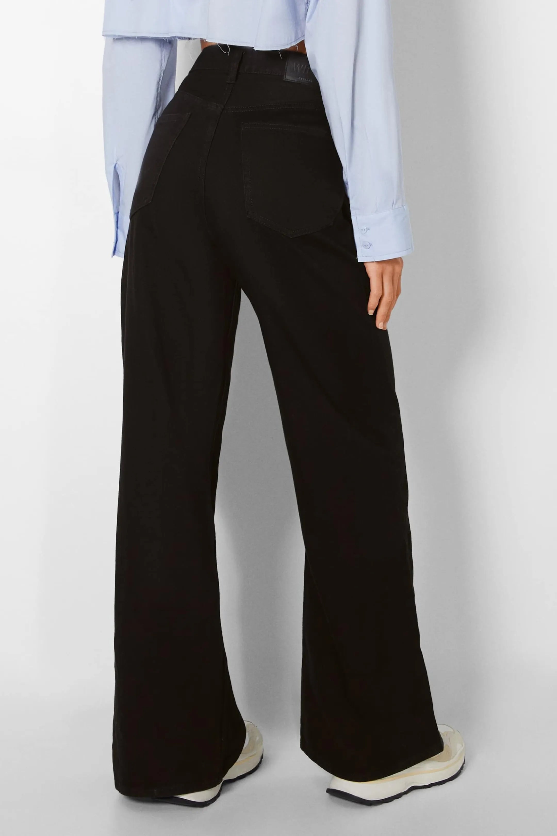 ZARA Pure Black Wide-Leg Jeans