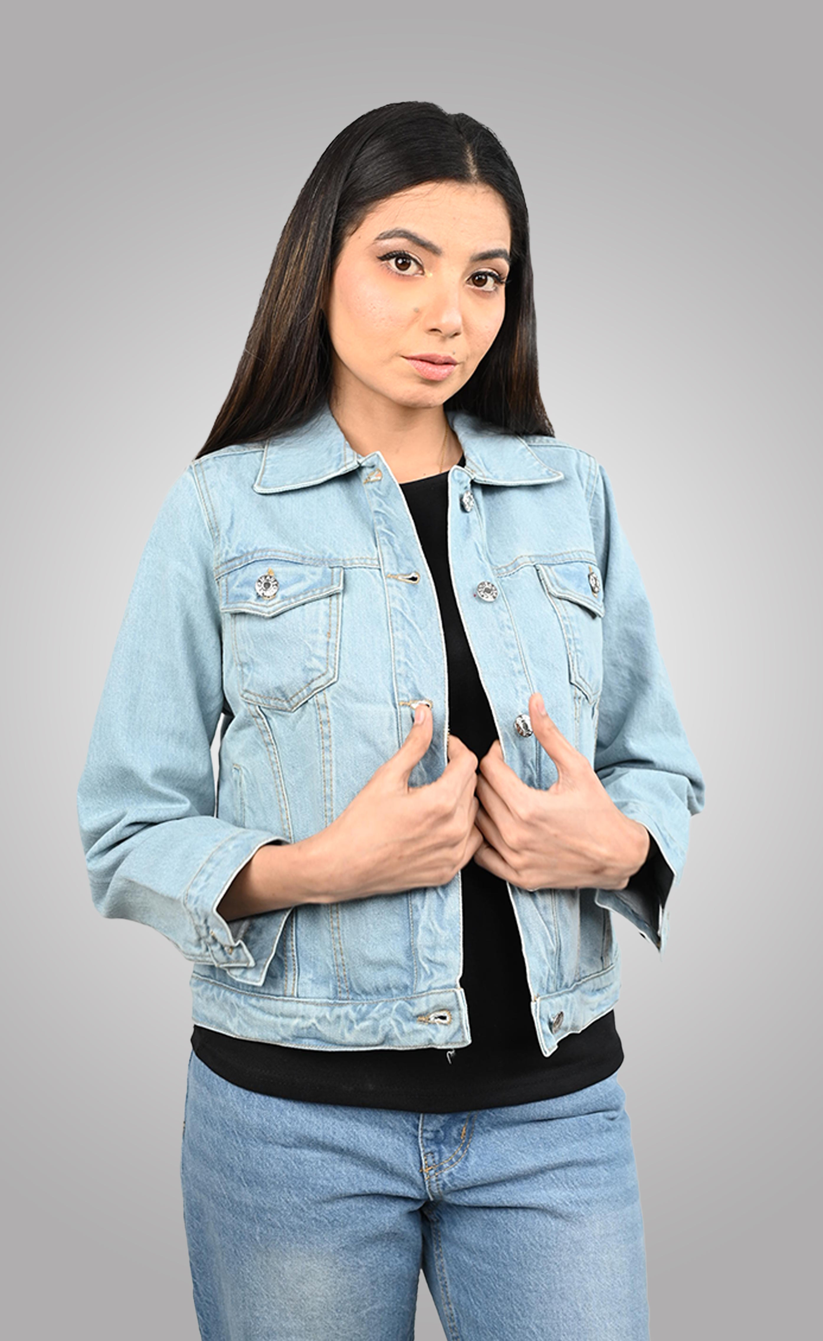 Classic Women's Denim Jacket | Light Blue