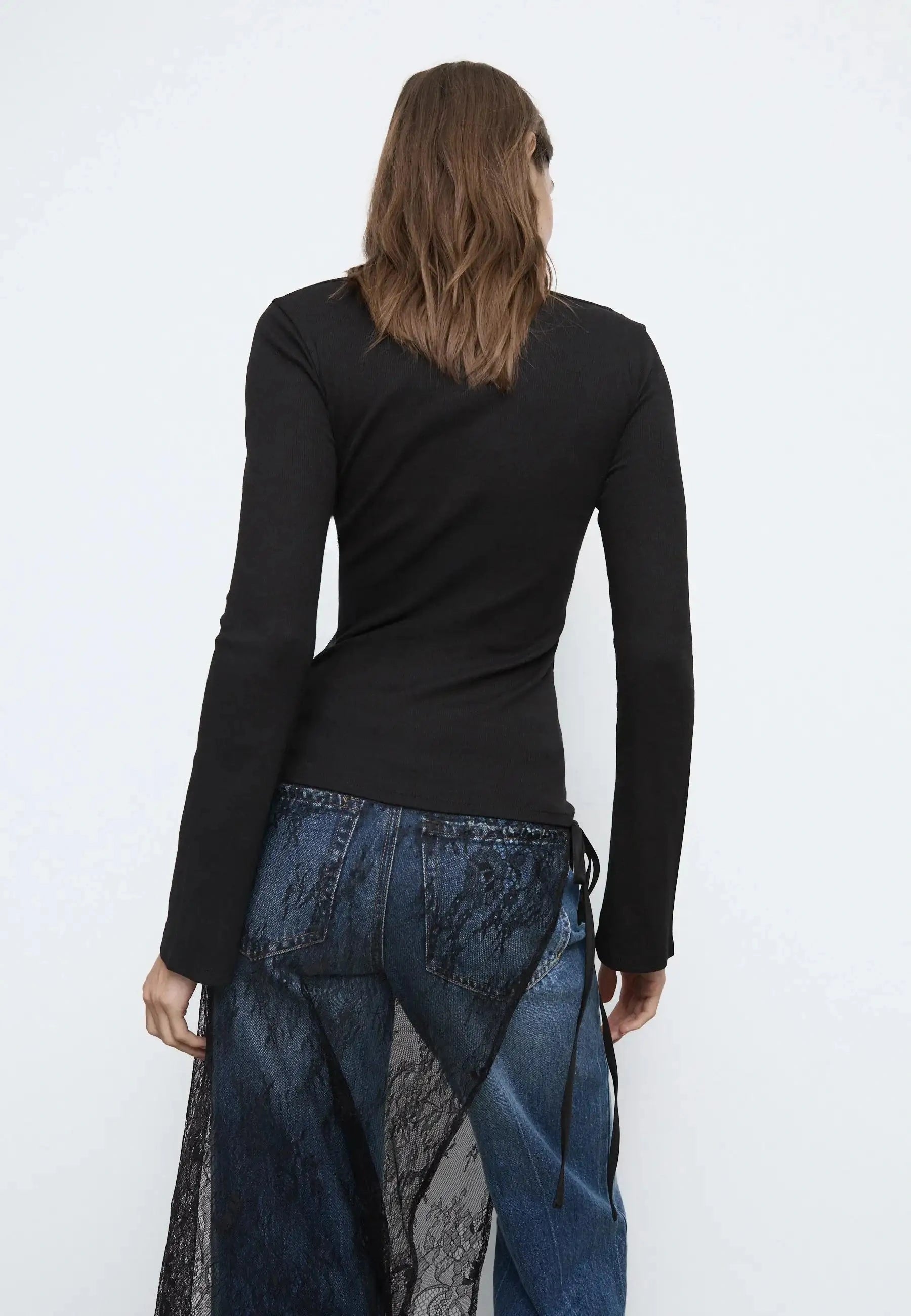 Bell Sleeve T-Shirt - Black