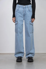 HM Cargo High-Waist Wide-Leg Jeans