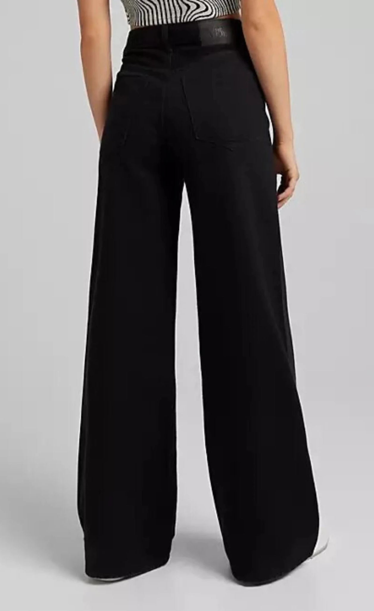 Bershka 90s super wide leg jeans in black