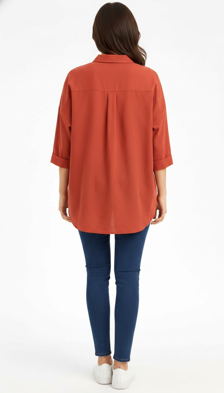 D600 Oversized Essentials Shirt – Mocha Brown