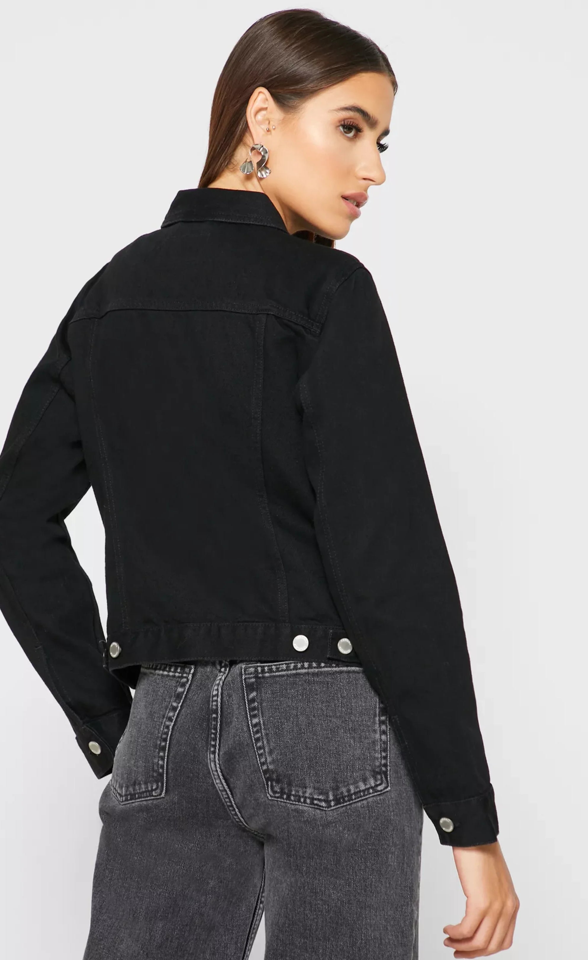 D600 PURE BLACK DENIM JACKET