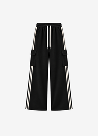 WIDE LEG CARGO STRIPE TROUSER