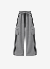 WIDE LEG CARGO STRIPE TROUSER